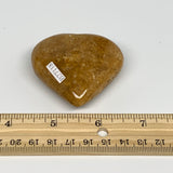 88g, 2"x2.2"x0.9", Natural Golden Quartz Heart Small Polished Crystal, B27118