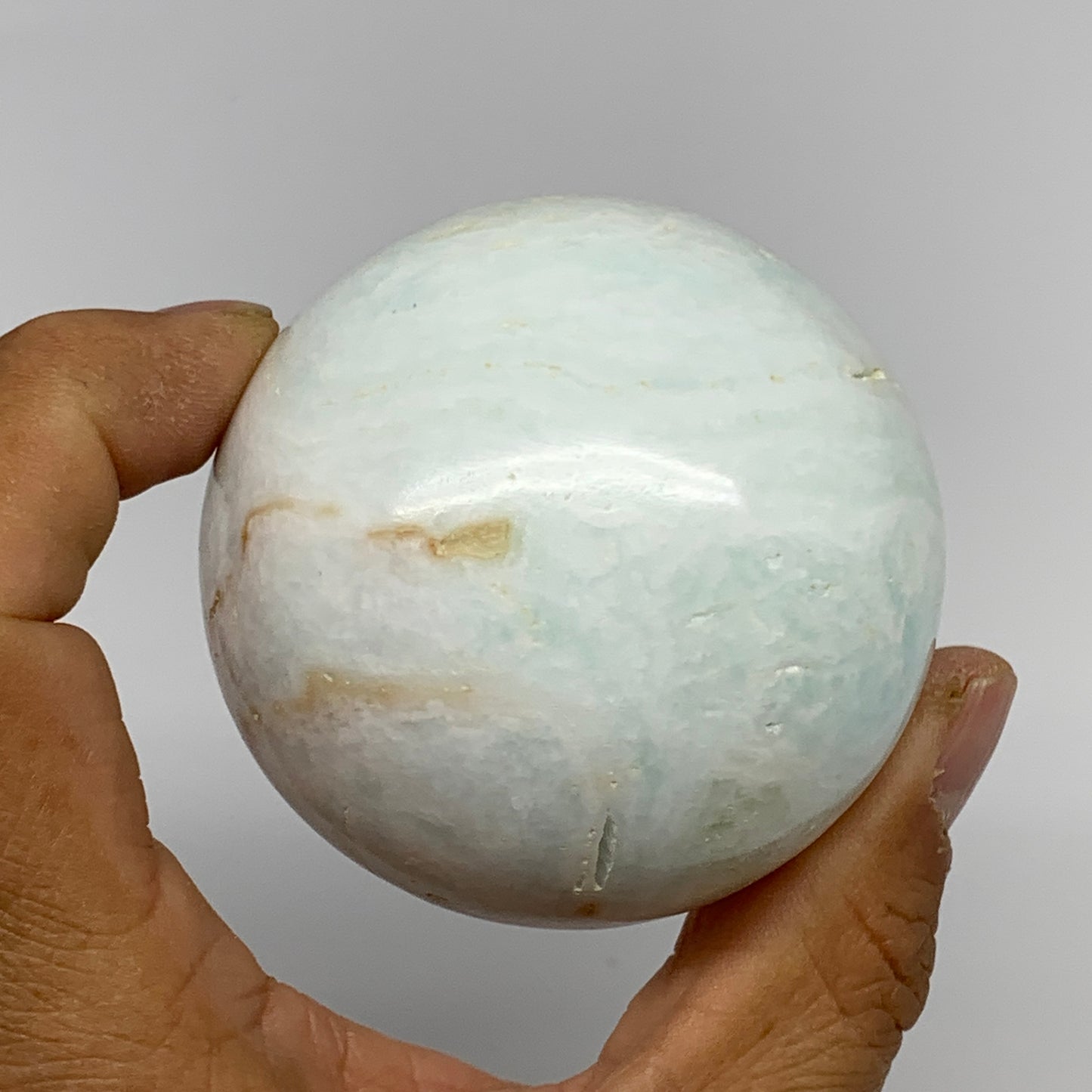 299.7g,2.3"(59mm) Caribbean Calcite Sphere Gemstone,Healing Crystal,B25147