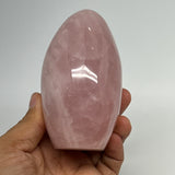 630g,3.9"x2.9"x2.3" Rose Quartz Crystal Freeform Polished Crystal, B20651