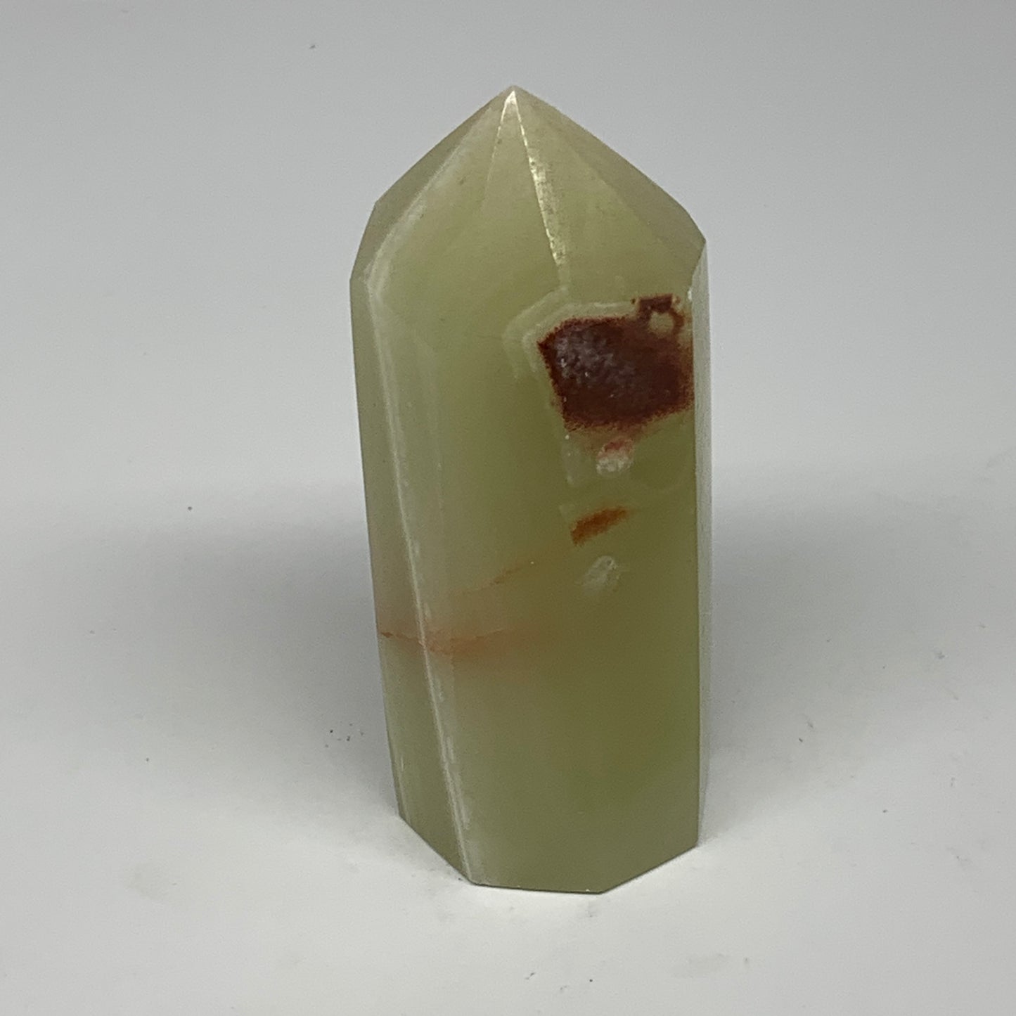 0.65 lbs, 4"x1.5" Green Onyx Point Tower Obelisk Crystal @Afghanistan, B25464