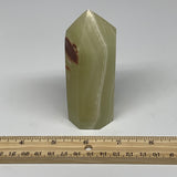 0.65 lbs, 4"x1.5" Green Onyx Point Tower Obelisk Crystal @Afghanistan, B25464