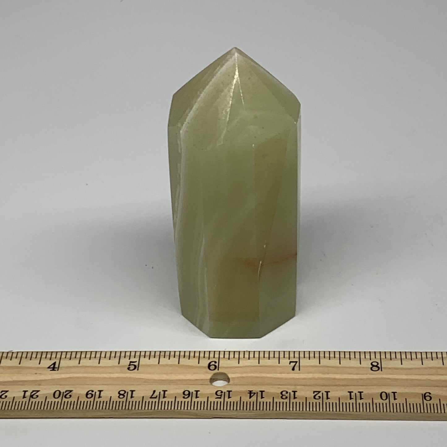 0.65 lbs, 4"x1.5" Green Onyx Point Tower Obelisk Crystal @Afghanistan, B25464