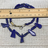 30.1g, 9mm-25mm Natural Lapis Lazuli Polished Tube Beads Strand,31 Beads,LPB248