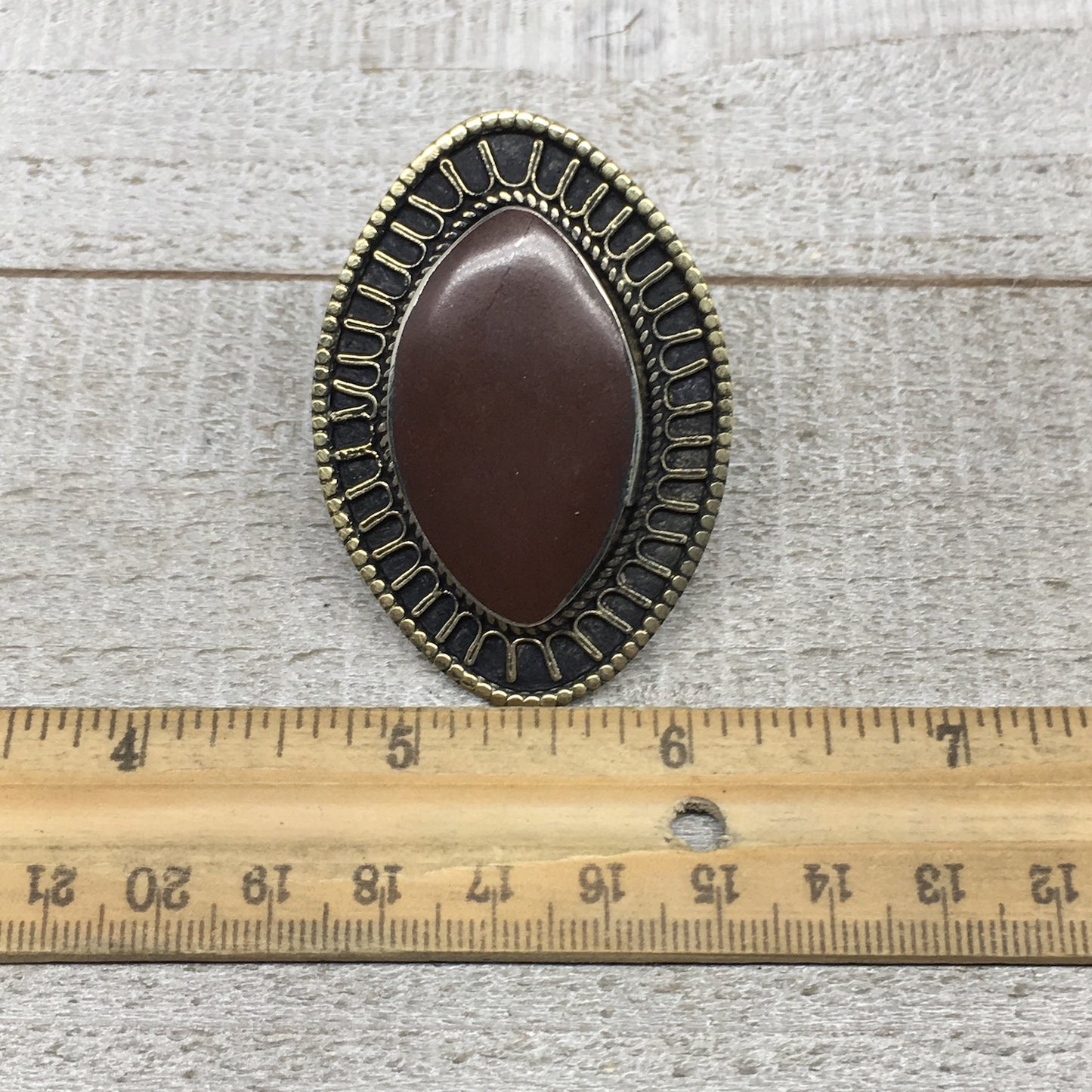 2.3"x 1.6"x0.3" Turkmen Ring Afghan Antique Marquise Red Carnelian,8, TR168