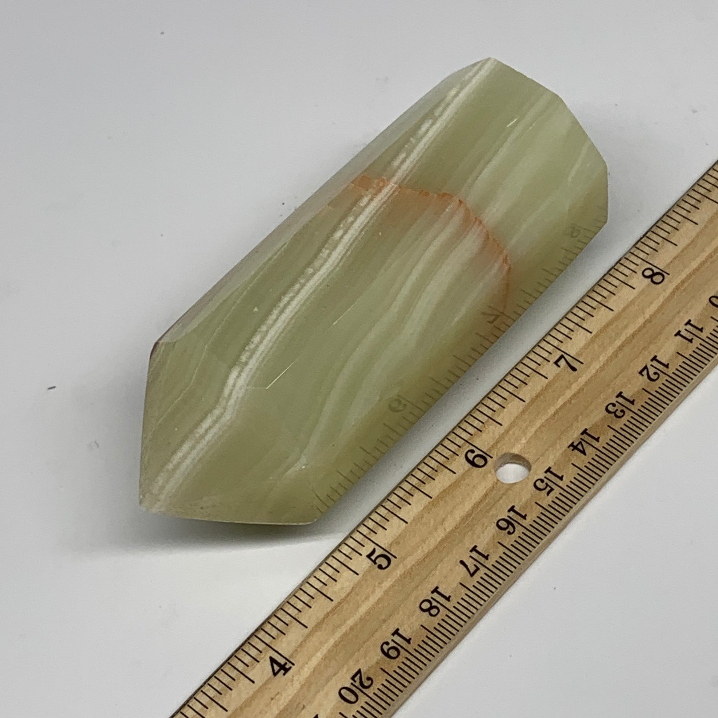 0.65 lbs, 4"x1.5" Green Onyx Point Tower Obelisk Crystal @Afghanistan, B25464