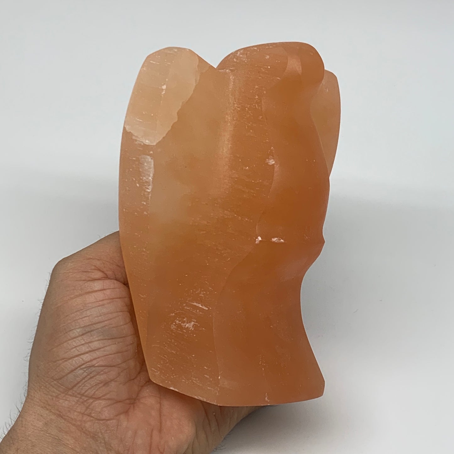 886g, 5.2"x3.8"x2.3"" Orange Selenite (Satin Spar) Angel Crystal @Morocco,B9366