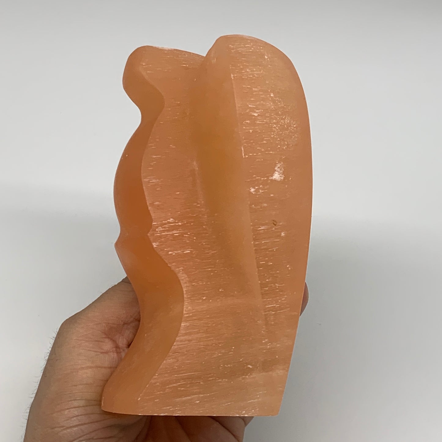 886g, 5.2"x3.8"x2.3"" Orange Selenite (Satin Spar) Angel Crystal @Morocco,B9366