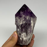 555g,4.5"x2.6"x2.4", Amethyst Point Polished Rough lower part Stands, B19071