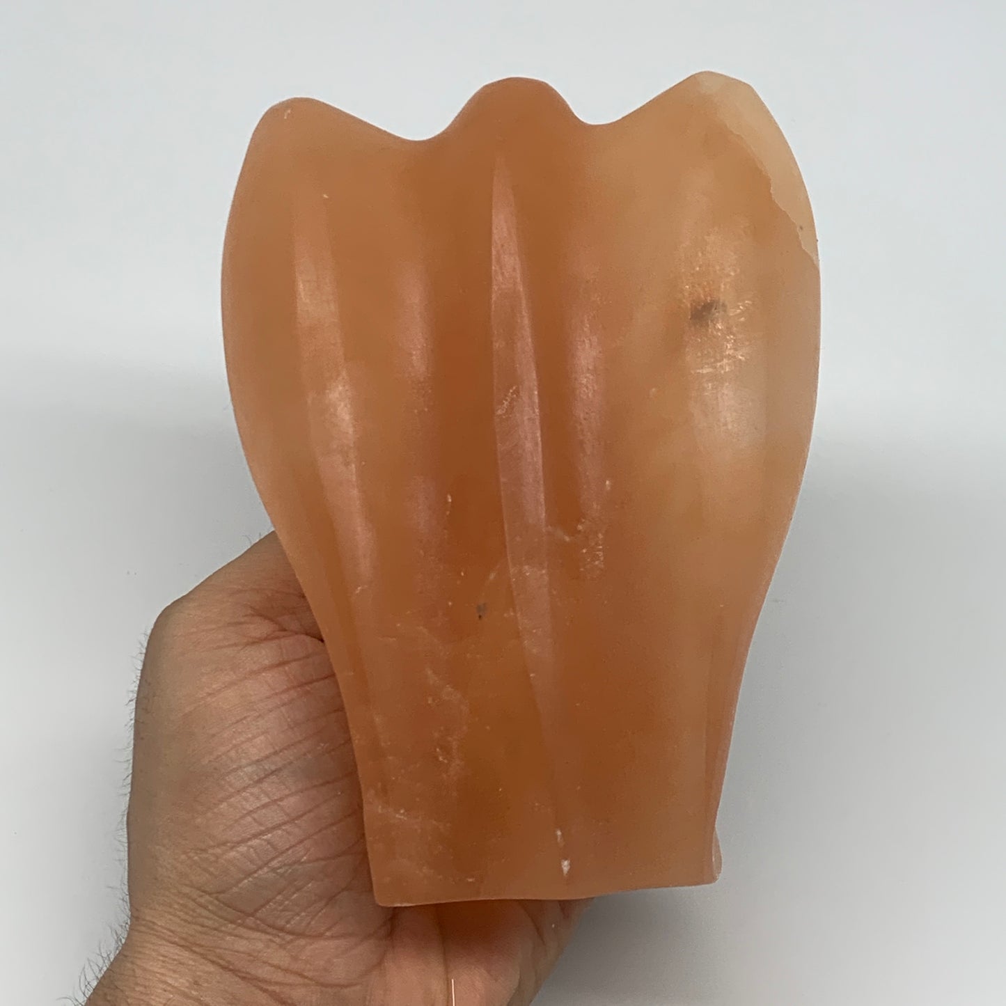 886g, 5.2"x3.8"x2.3"" Orange Selenite (Satin Spar) Angel Crystal @Morocco,B9366