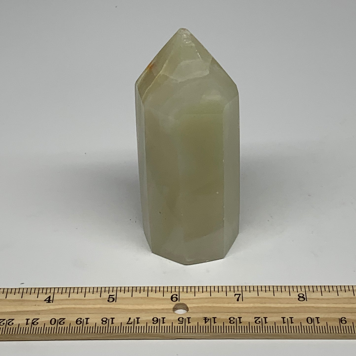 0.66 lbs, 4"x1.6" Green Onyx Point Tower Obelisk Crystal @Afghanistan, B25465