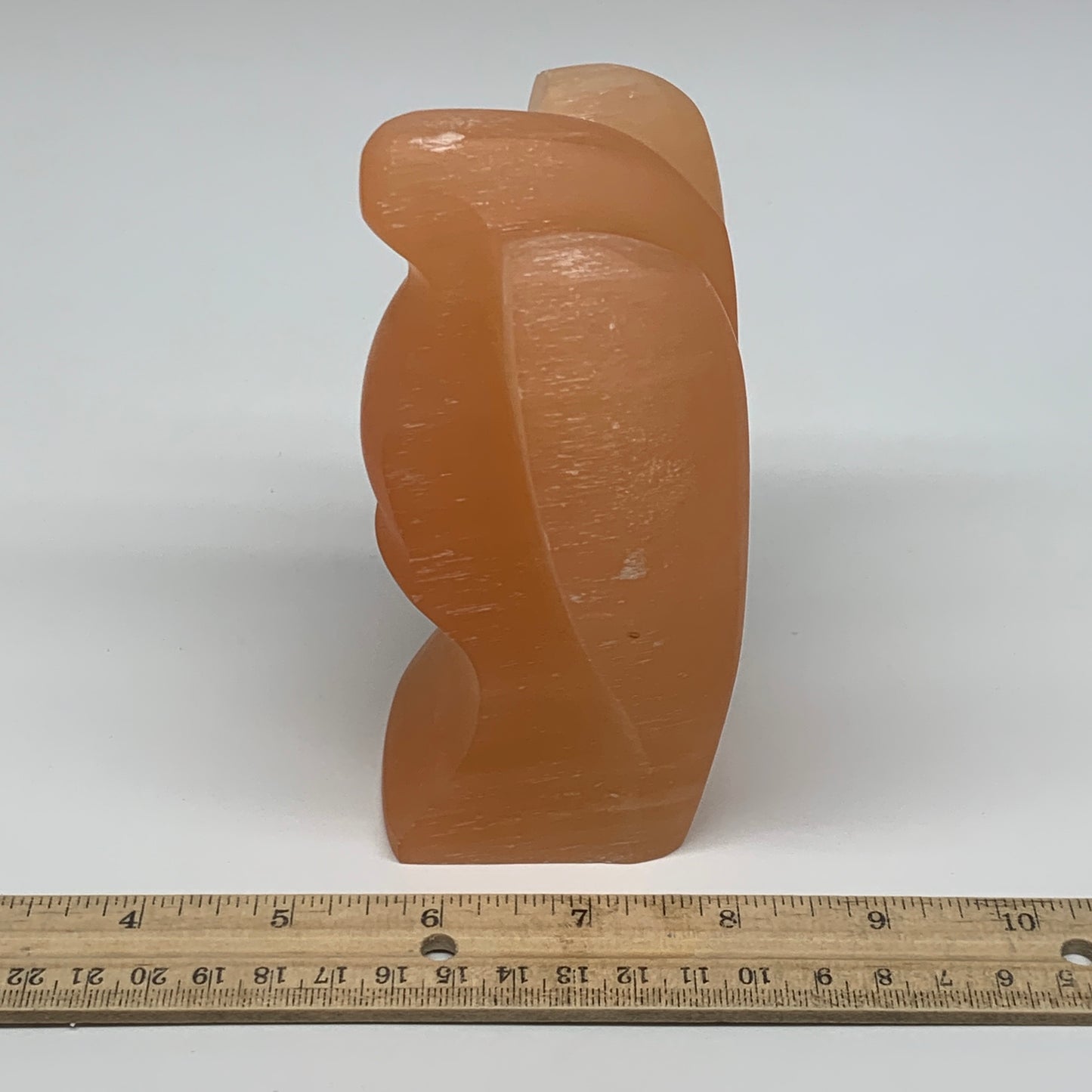 886g, 5.2"x3.8"x2.3"" Orange Selenite (Satin Spar) Angel Crystal @Morocco,B9366