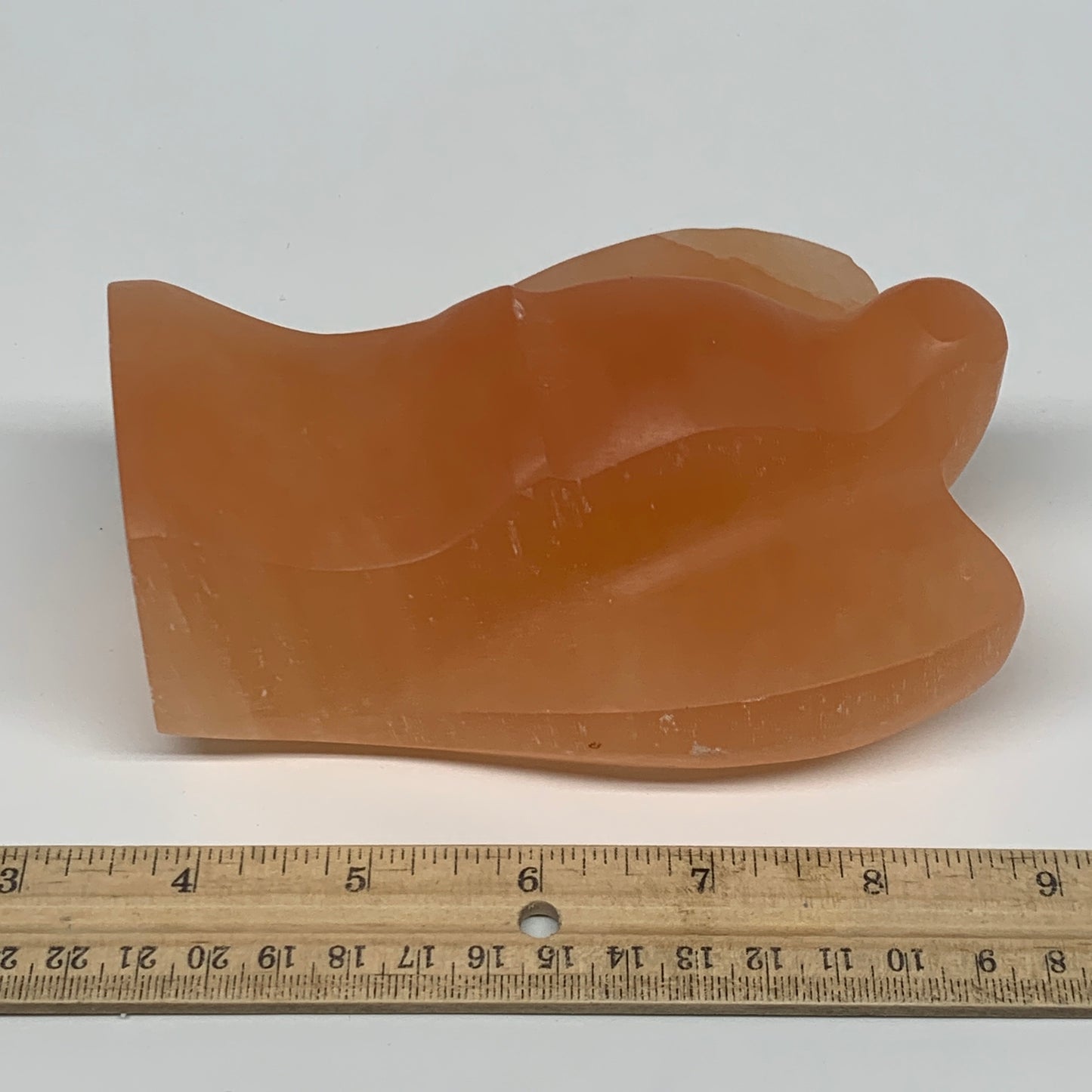 886g, 5.2"x3.8"x2.3"" Orange Selenite (Satin Spar) Angel Crystal @Morocco,B9366