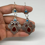 Turkmen Earring Handmade Afghan Tribal  Red Carnelian Teardrop Boho Earring TE08