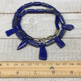 44.5g, 11mm-29mm Natural Lapis Lazuli Polished Tube Beads Strand,29 Beads,LPB251