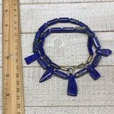 44.5g, 11mm-29mm Natural Lapis Lazuli Polished Tube Beads Strand,29 Beads,LPB251