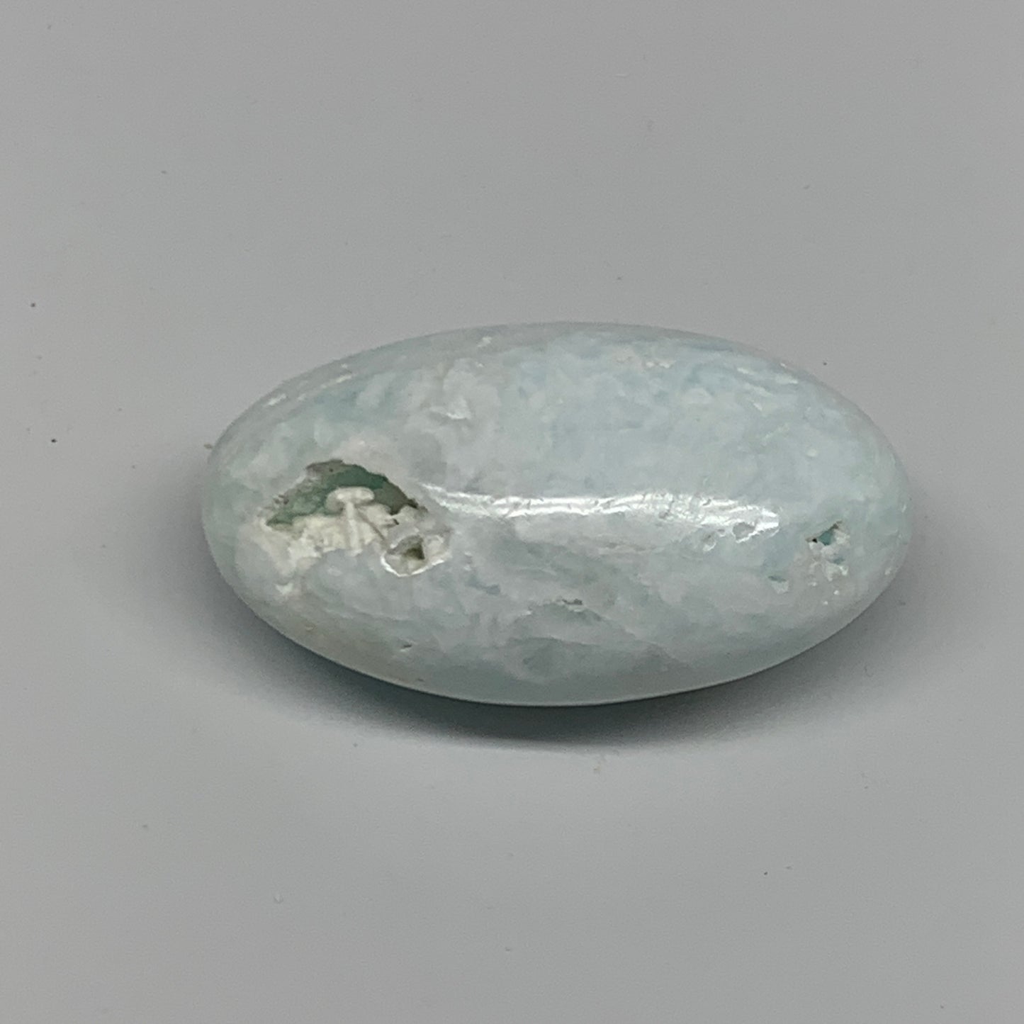 81g, 2.4"x1.6"x1.1" Natural Blue Aragonite Calcite Palm-Stone @Afghanistan, B231