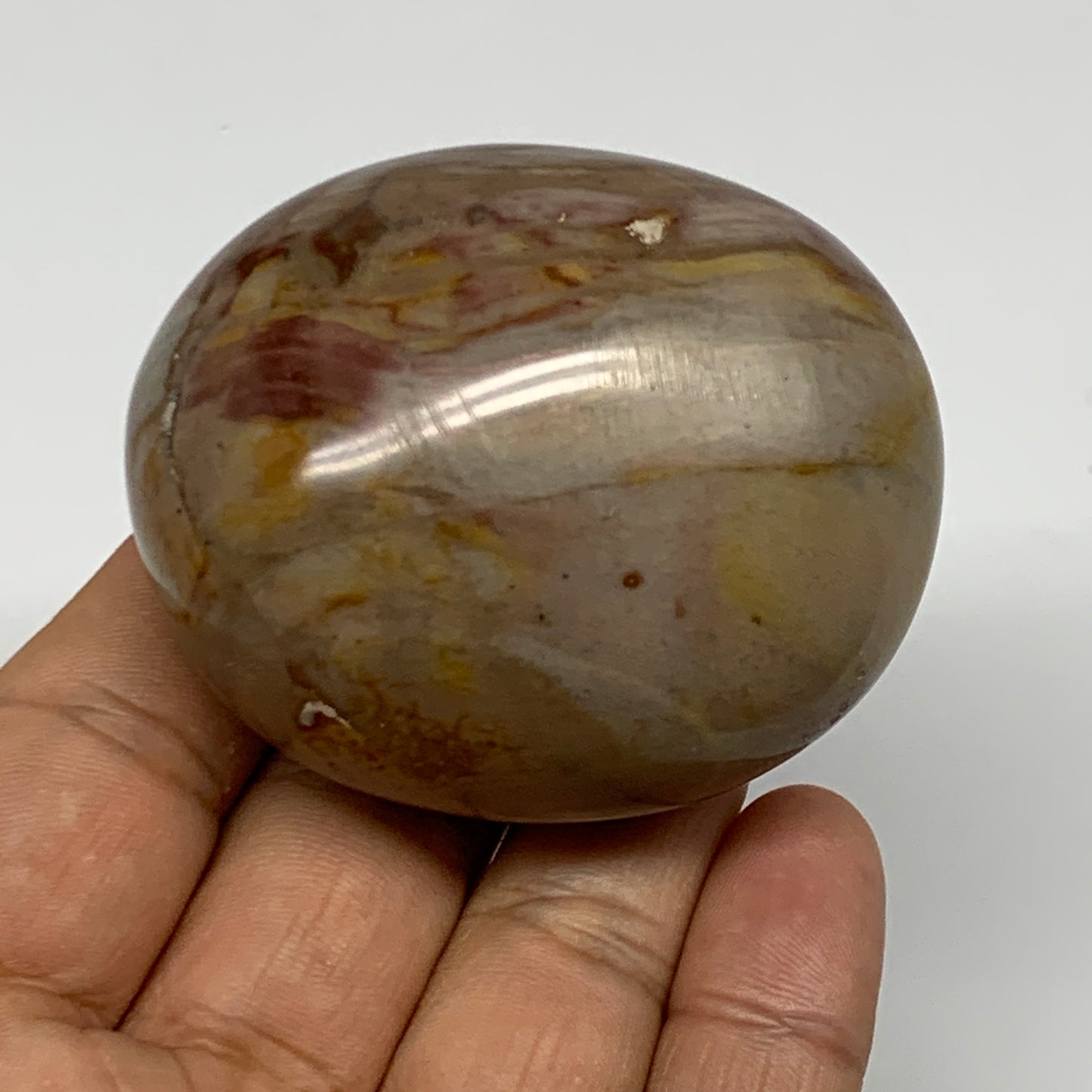 146.7g, 2.3"x1.9"x1.5" Polychrome Jasper Palm-Stone Reiki @Madagascar, B24506