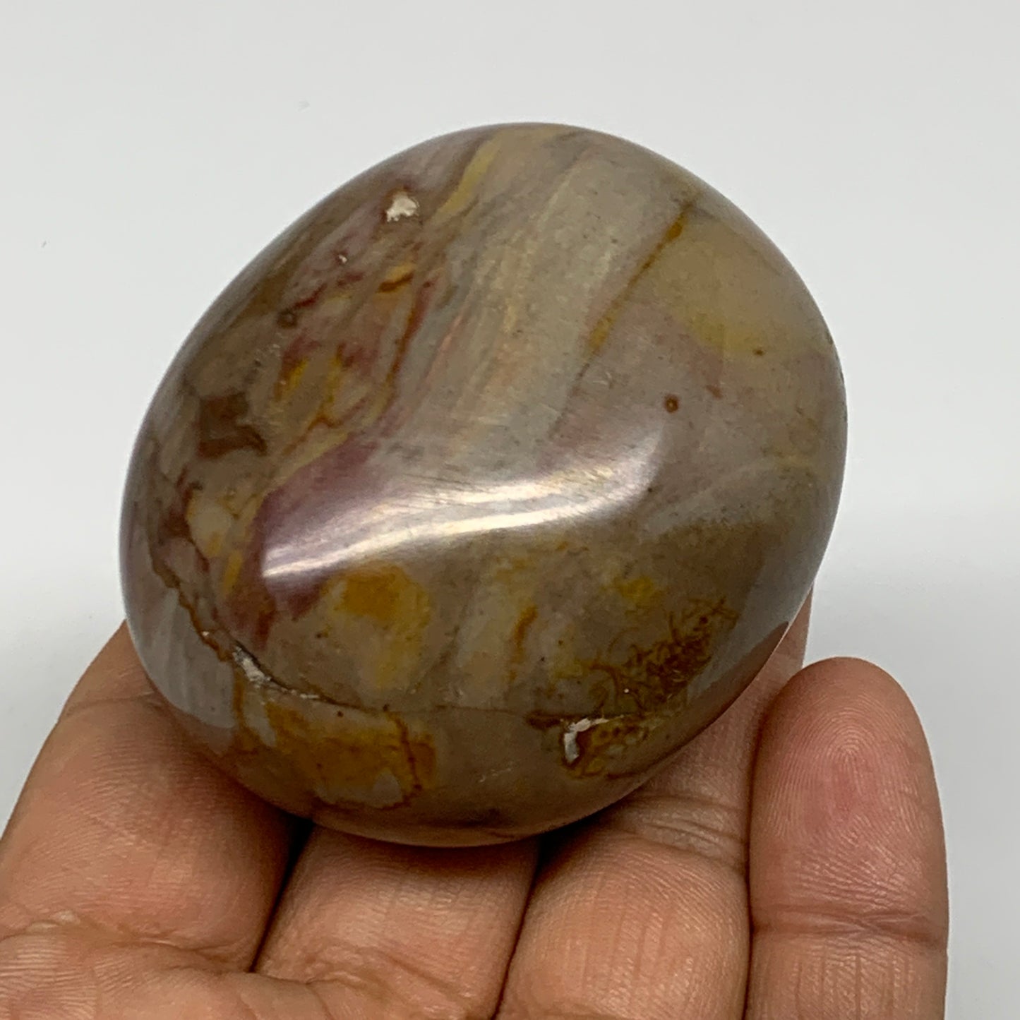 146.7g, 2.3"x1.9"x1.5" Polychrome Jasper Palm-Stone Reiki @Madagascar, B24506