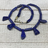 44.9g, 11mm-29mm Natural Lapis Lazuli Polished Tube Beads Strand,25 Beads,LPB252