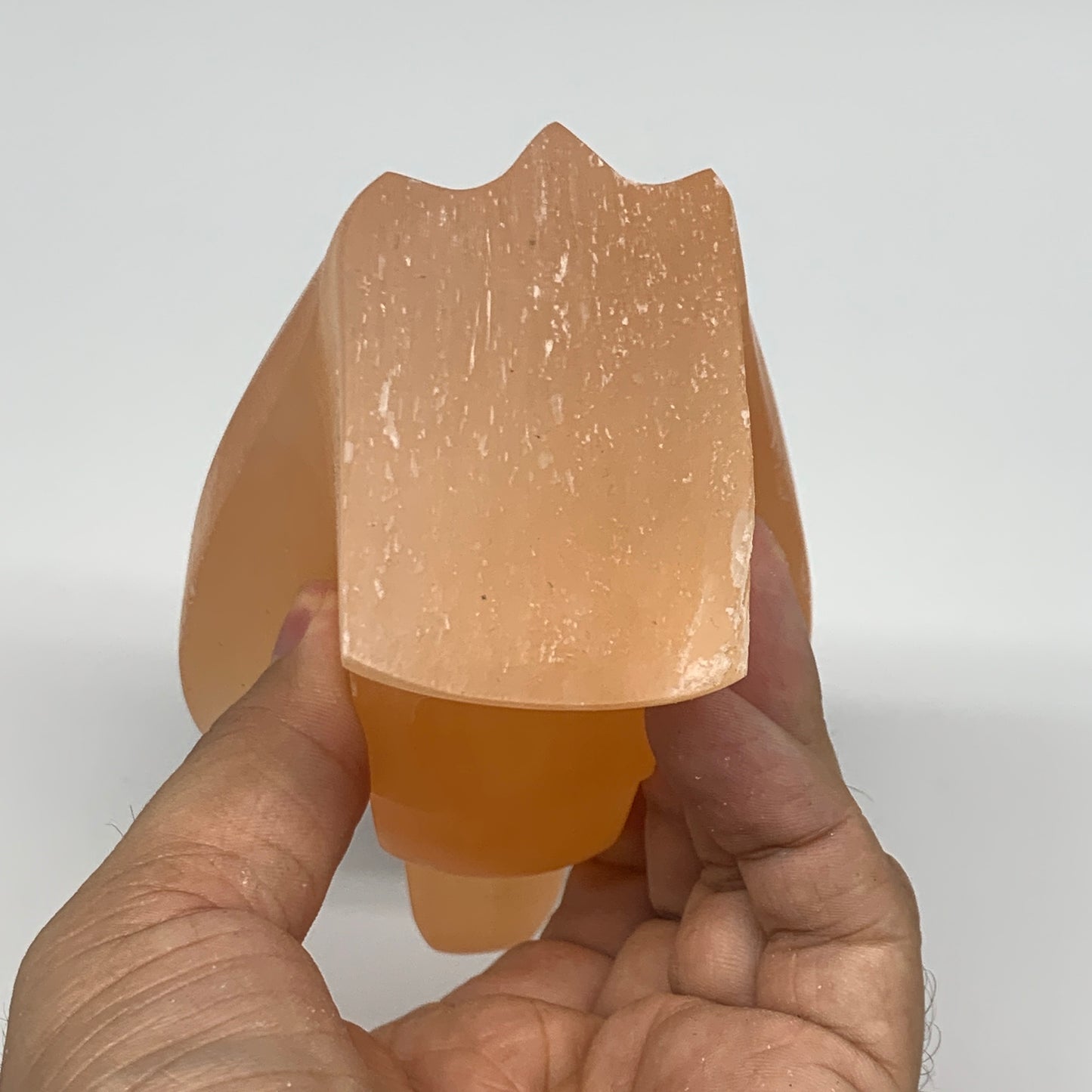 678g, 4.7"x3.1"x2.6"" Orange Selenite (Satin Spar) Angel Crystal @Morocco,B9367