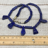 44.9g, 11mm-29mm Natural Lapis Lazuli Polished Tube Beads Strand,25 Beads,LPB252