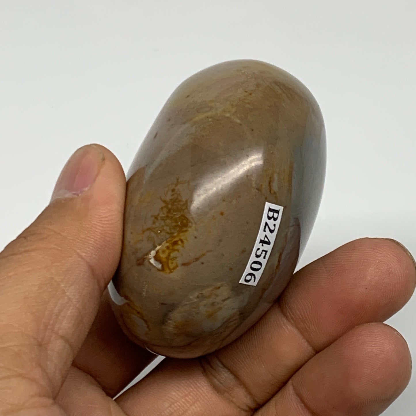 146.7g, 2.3"x1.9"x1.5" Polychrome Jasper Palm-Stone Reiki @Madagascar, B24506