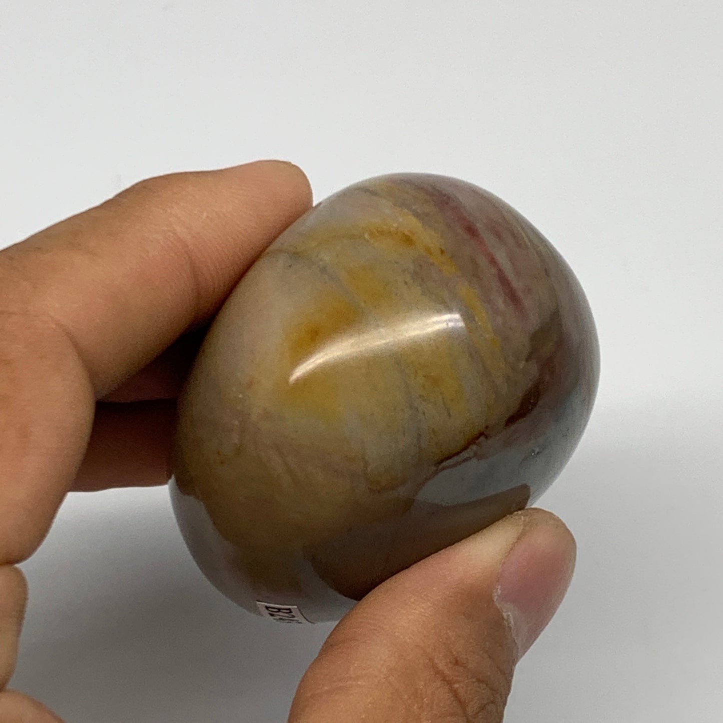 146.7g, 2.3"x1.9"x1.5" Polychrome Jasper Palm-Stone Reiki @Madagascar, B24506