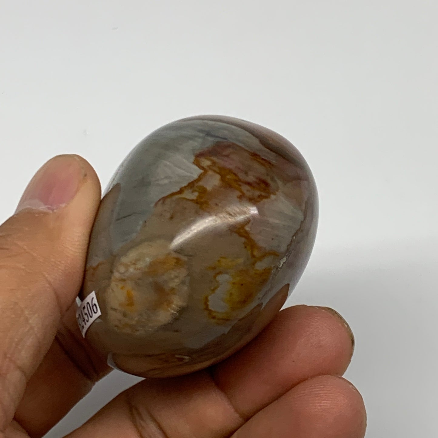 146.7g, 2.3"x1.9"x1.5" Polychrome Jasper Palm-Stone Reiki @Madagascar, B24506
