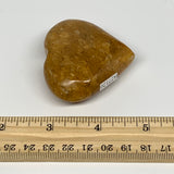 86g, 2"x2.3"x0.9", Natural Golden Quartz Heart Small Polished Crystal, B27120