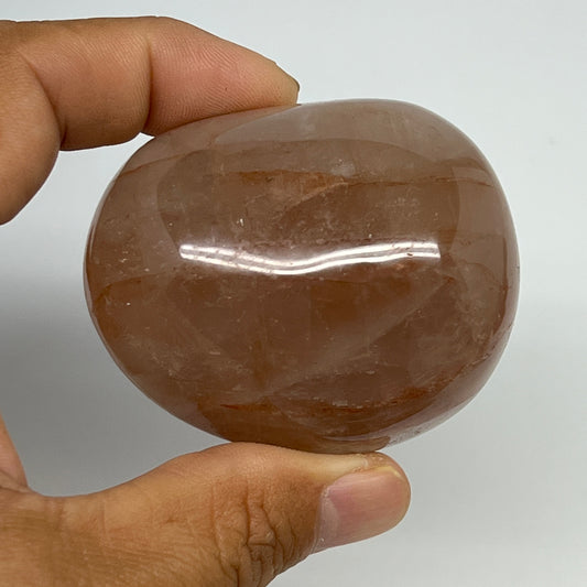 147.4g,2.3"x2"x1.3", Red Hematoid Fire Quartz Palm-Stone Crystal Polished, B1972