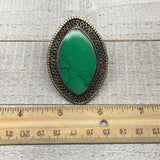 2.3"x1.6"x0.3" Turkmen Ring Afghan Marquise Synthetic Green Turquoise, 7.5,TR174