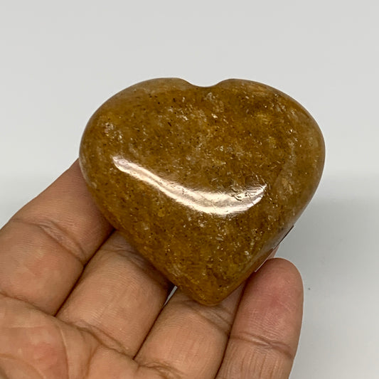88.1g, 2"x2.2"x0.9", Natural Golden Quartz Heart Small Polished Crystal, B27121