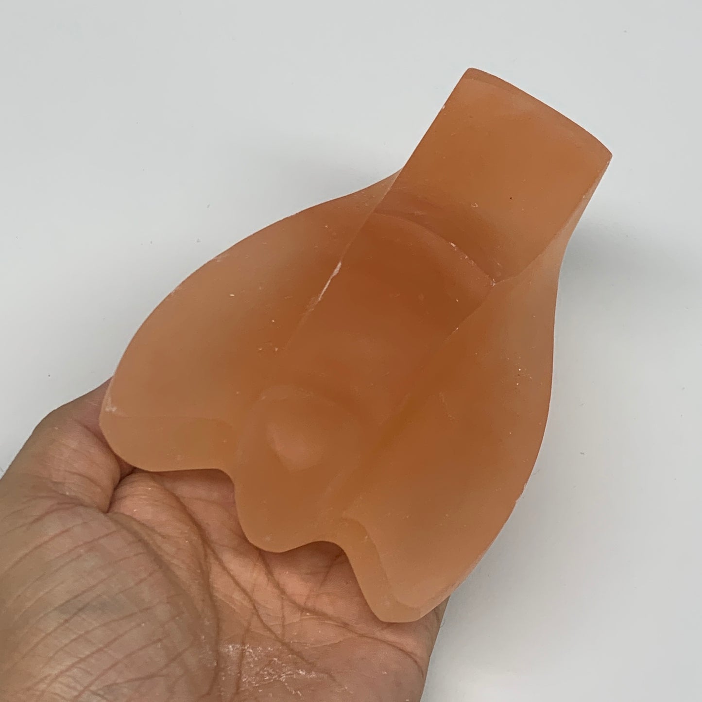 596g, 5.1"x3.4"x2"" Orange Selenite (Satin Spar) Angel Crystal @Morocco,B9368