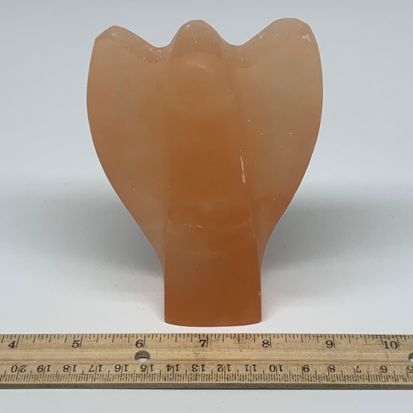 596g, 5.1"x3.4"x2"" Orange Selenite (Satin Spar) Angel Crystal @Morocco,B9368