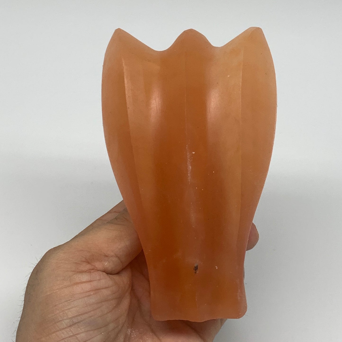 574g, 4.8"x2.9"x2.5"" Orange Selenite (Satin Spar) Angel Crystal @Morocco,B9369