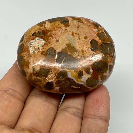 105.3g, 2.2"x1.7"x1", Natural Fruit Jasper Palm-Stone Gemstone @India, B21888
