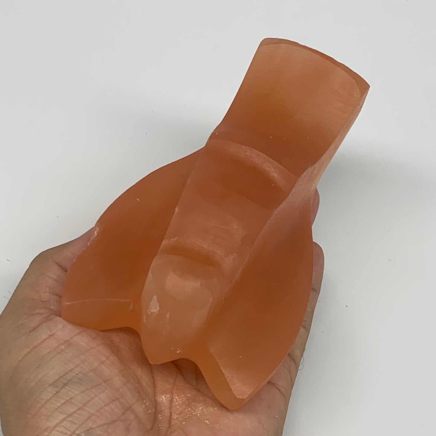 574g, 4.8"x2.9"x2.5"" Orange Selenite (Satin Spar) Angel Crystal @Morocco,B9369