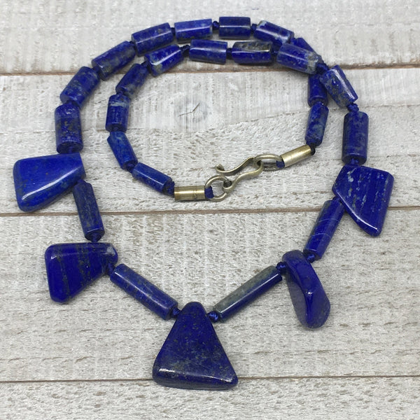 60.1g,10mm-26mm, Natural Lapis Lazuli Polished Tube Beads Strand,29 Beads,LPB257