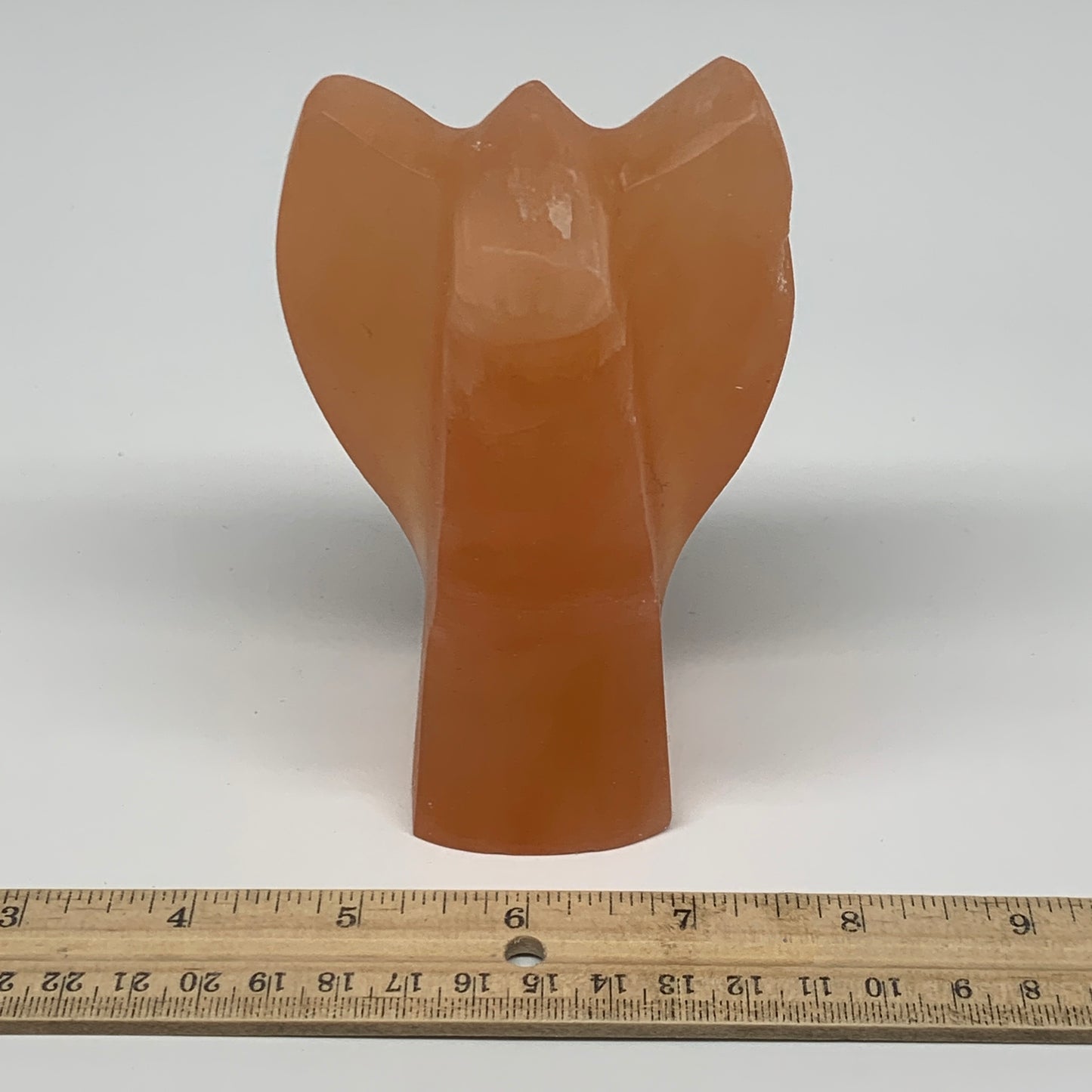 574g, 4.8"x2.9"x2.5"" Orange Selenite (Satin Spar) Angel Crystal @Morocco,B9369