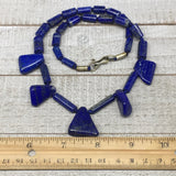 60.1g,10mm-26mm, Natural Lapis Lazuli Polished Tube Beads Strand,29 Beads,LPB257