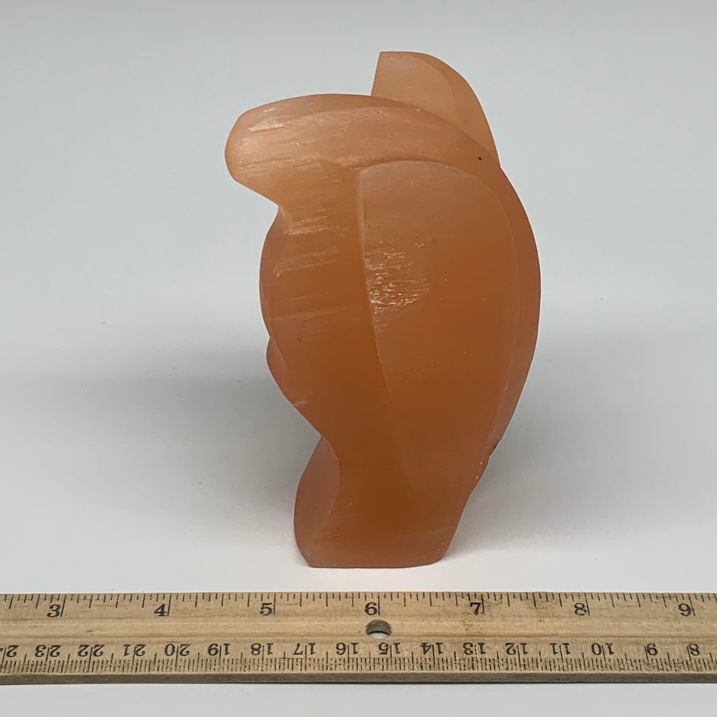 574g, 4.8"x2.9"x2.5"" Orange Selenite (Satin Spar) Angel Crystal @Morocco,B9369