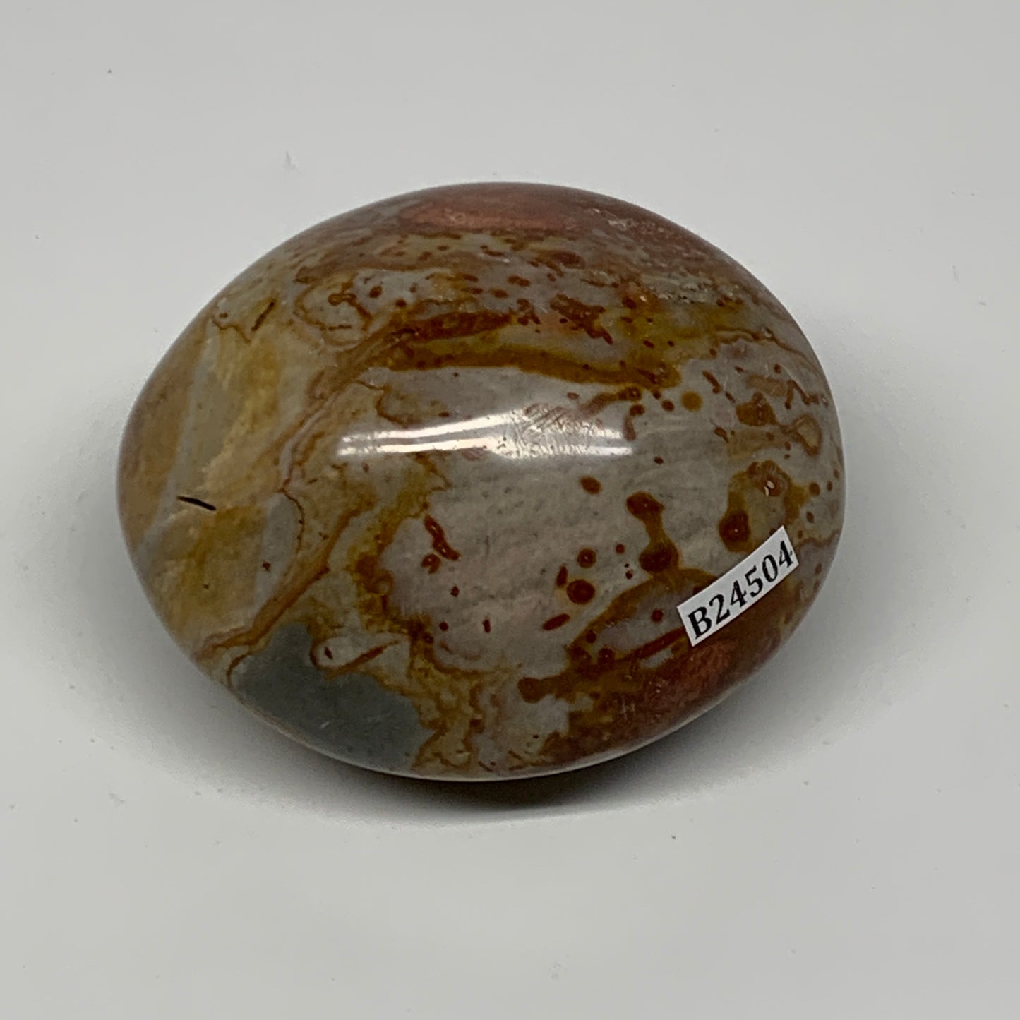 233.8g, 2.8"x2.5"x1.7" Polychrome Jasper Palm-Stone Reiki @Madagascar, B24504