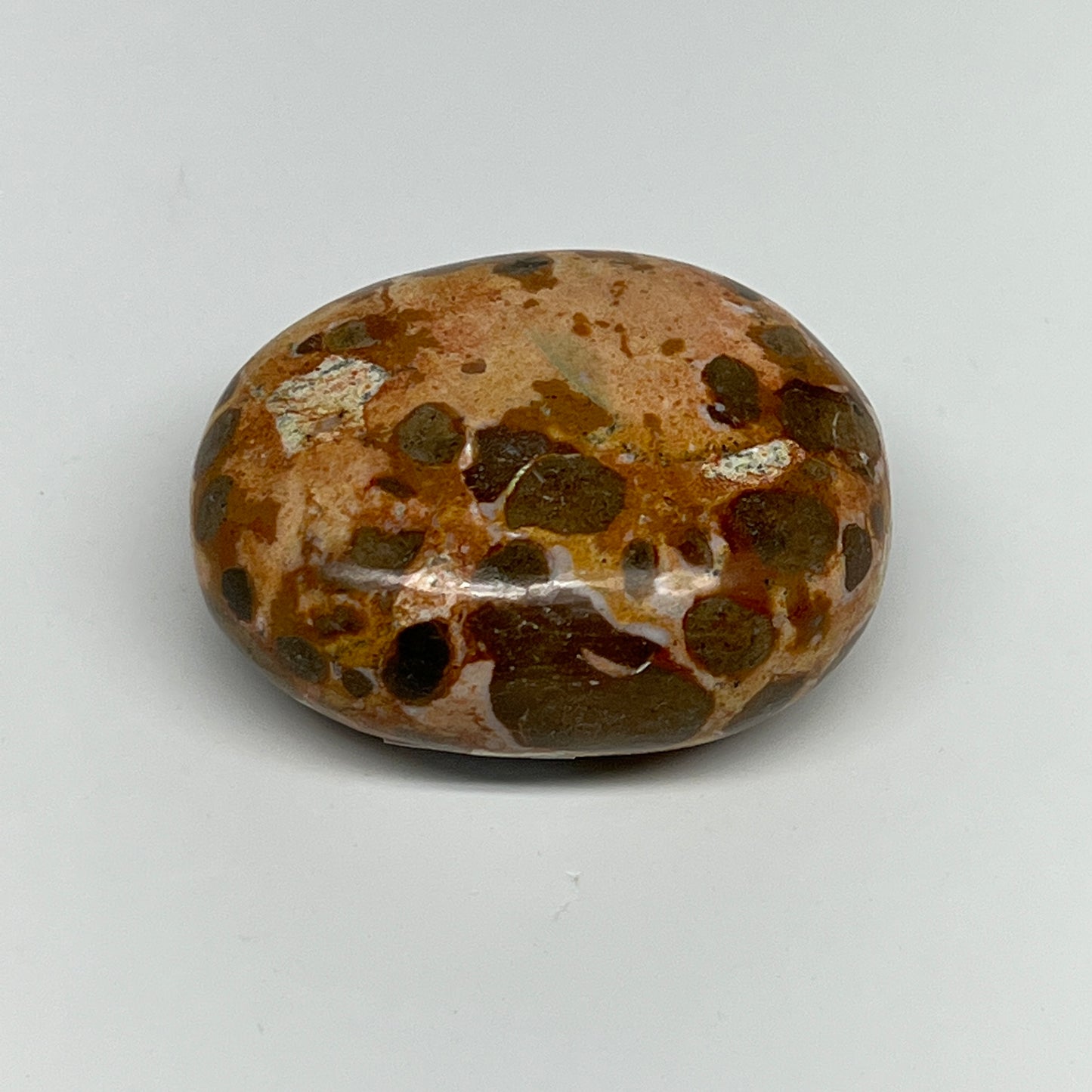 105.3g, 2.2"x1.7"x1", Natural Fruit Jasper Palm-Stone Gemstone @India, B21888
