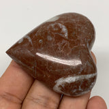 53.7g, 2" x 2"x 0.7", Natural Untreated Red Shell Fossils Half Heart @Morocco,F1