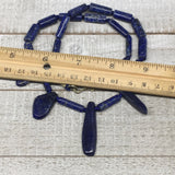 43.7g,14mm-40mm Natural Lapis Lazuli Polished Tube Beads Strand,25 Beads,LPB258