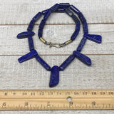 45.4g,12mm-29mm, Natural Lapis Lazuli Polished Tube Beads Strand,25 Beads,LPB259