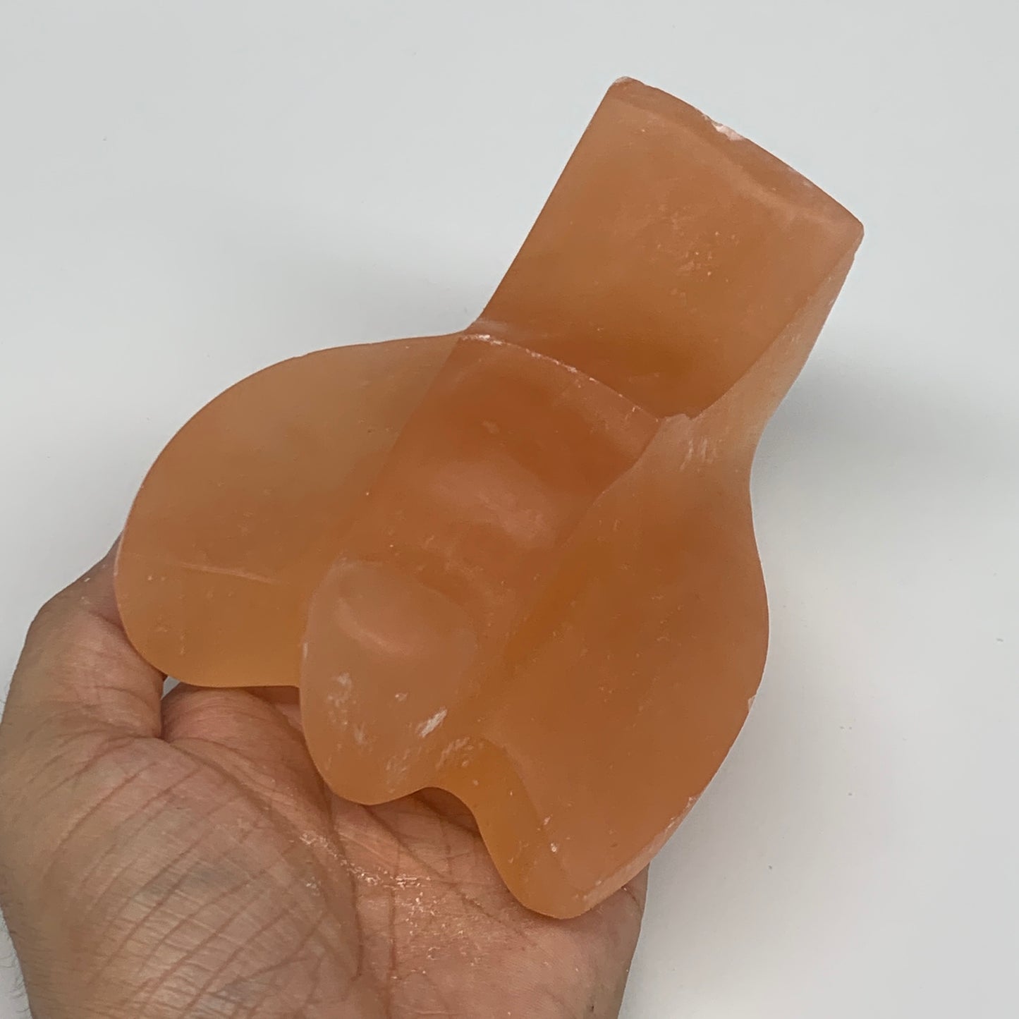 770g, 4.8"x3.7"x2.3"" Orange Selenite (Satin Spar) Angel Crystal @Morocco,B9371