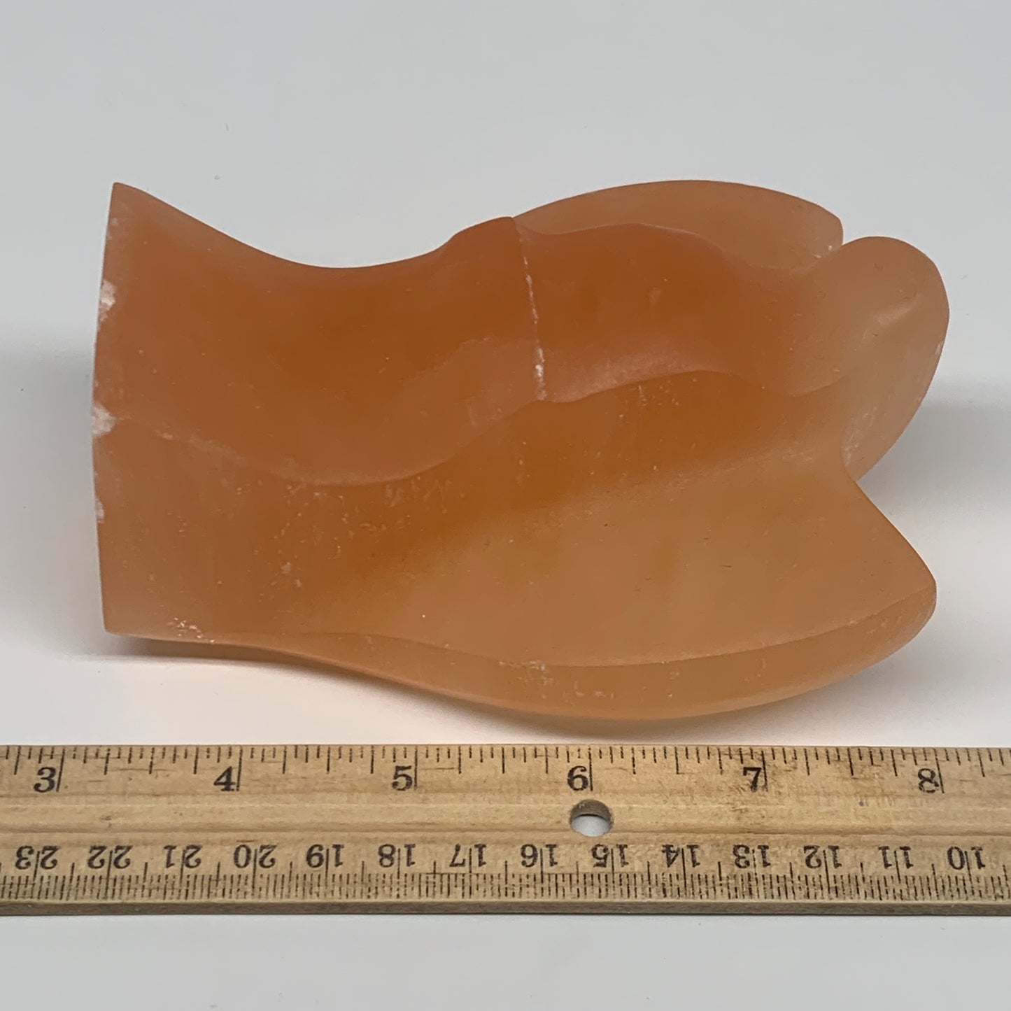 770g, 4.8"x3.7"x2.3"" Orange Selenite (Satin Spar) Angel Crystal @Morocco,B9371