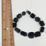 141.5cts, 13pcs, 9mm-14mm Natural Black Tourmaline Faceted Beads @Afghanistan,BE
