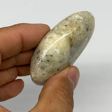 80.9g, 2.2"x1.7"x0.8", Natural Yellow Calcite Palm-Stone Crystal Polished Reiki,